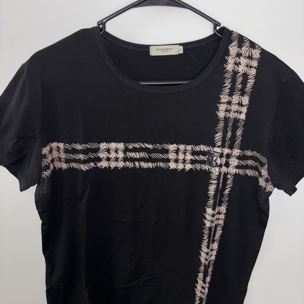 Tshirt Center Black Plaid Short Sleeve Tee